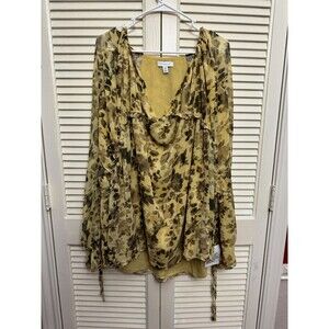 Topshop Floral Print Babydoll Dress Yellow Black Chuck On In ASOS Size 4